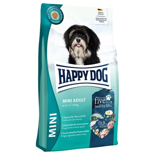 HAPPY DOG MINI ADULT 300g FIT & WELL ADULT DOGS MALÉHO PLEMENA hydinová ryba + ZADARMO
