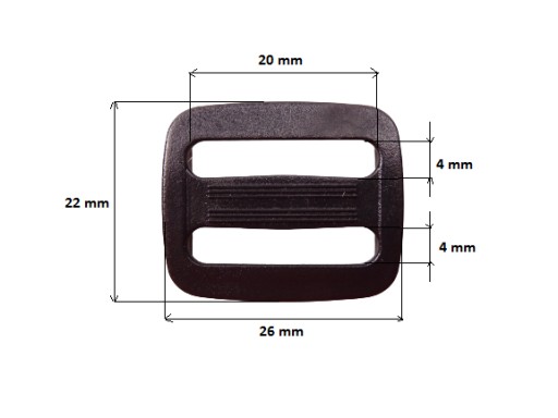 Plastový rám regulátora 20 mm, 10 ks, čierny
