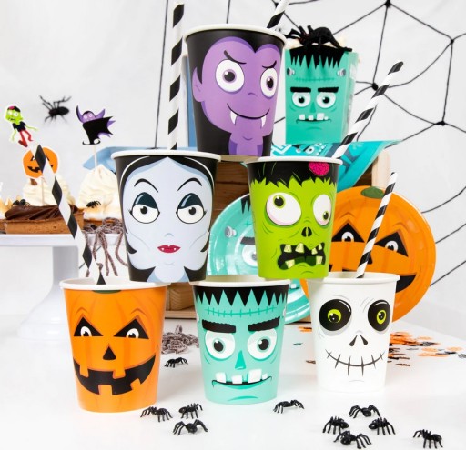 PAPIEROVÉ hrnčeky na príšerky HALLOWEEN, 6 kusov