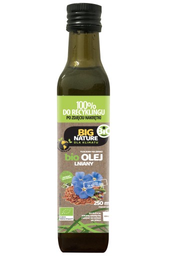 Big Nature Bio ľanový olej lisovaný za studena 250 ml