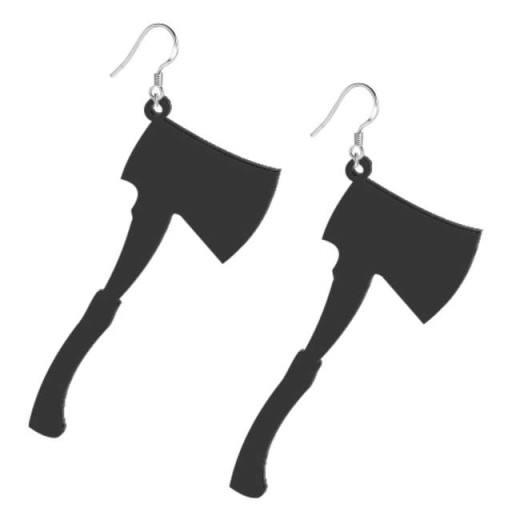 NÁUŠNICE čierne HALLOWEEN akryl AXES horor