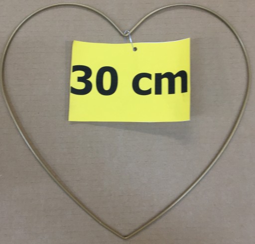 Kovové srdce MATNÉ ZLATÉ 30 cm - lapač snov