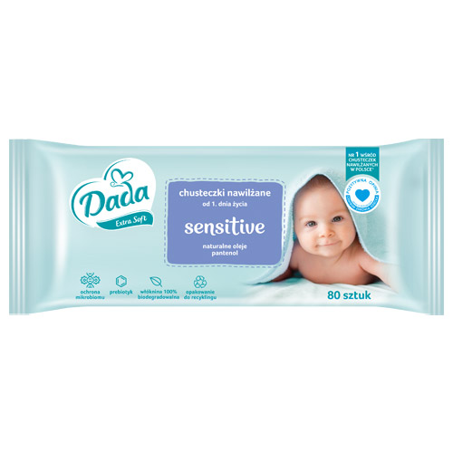 Dada Sensitive Extra Soft vlhčené obrúsky 80 ks