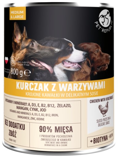Pet Republic Adult Mokré krmivo s kuracím mäsom a zeleninou pre psov 800g