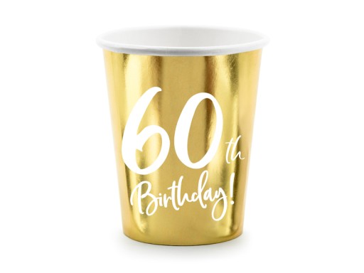 Sada šálok a tanierov 60 Birthdays Gold 12 ks