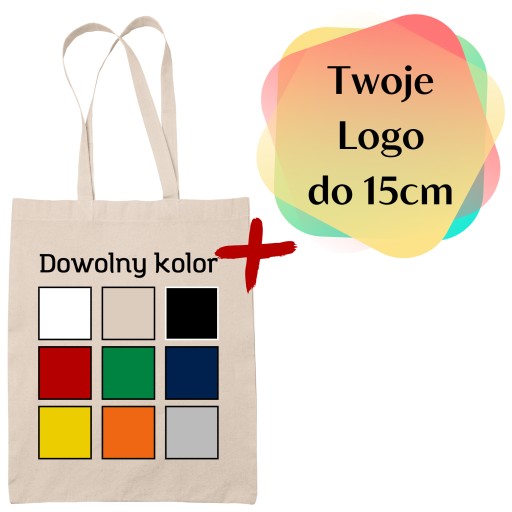 Taška + nažehľovacie logo 15 cm personalizácia