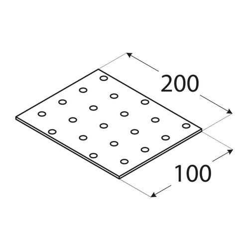 PERFOROVANÁ DOSKA PP12 PLOCHÁ TYČ 100X200MM DOMAX