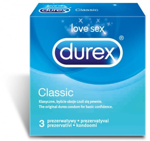 Kondómy Durex Classic, 3 ks