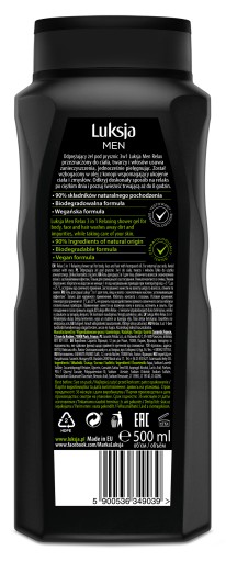 LUKSJA MUŽSKÝ SPRCHOVÝ GÉL 500ML KONOPNÝ OLEJ
