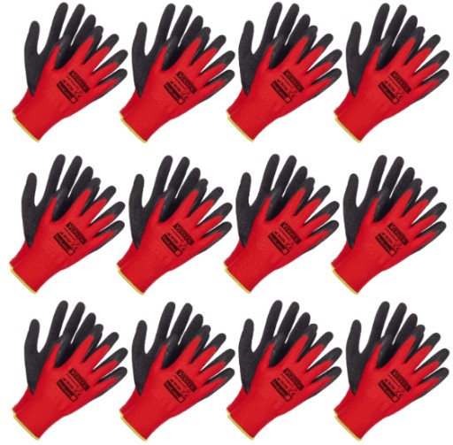 Pracovné rukavice 10 XL RED LATEXové rukavice 12 párov