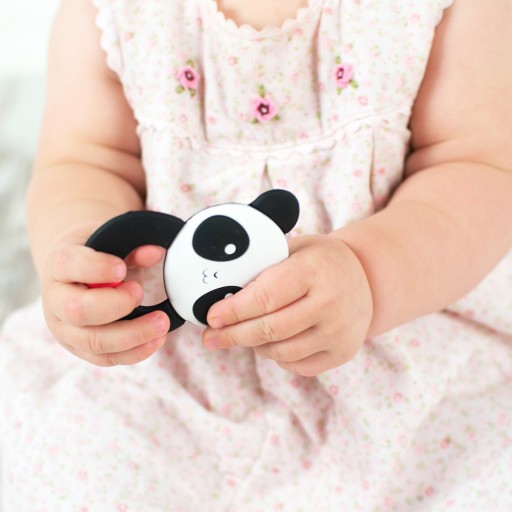 Upokojujúce hryzátko Akuku na hryzenie, SILIKÓNOVÉ Panda Sensory