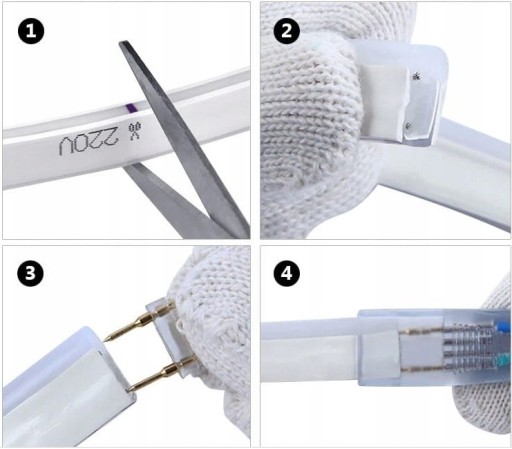 Neónová LED gélová hadica 1 strana Fialová 1 meter 7W IP67 230V