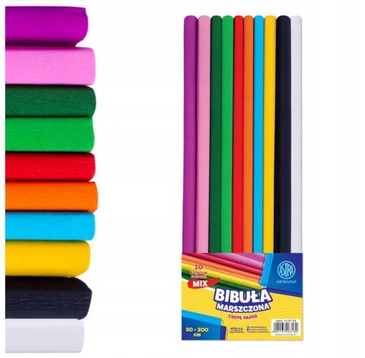 CRIPPED hodvábny papier, krčený kábel, ASTRA, MIX FARIEB