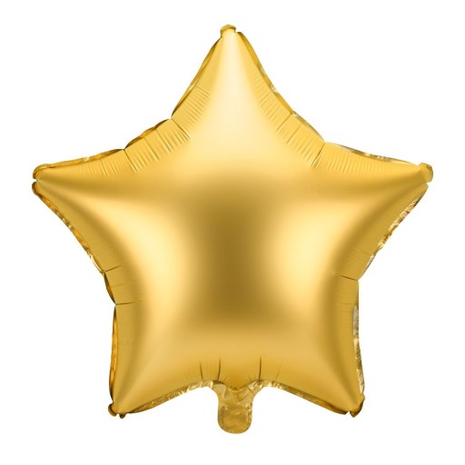 Zlatý saténový fóliový balón STAR 48 cm na HEL na Silvestra