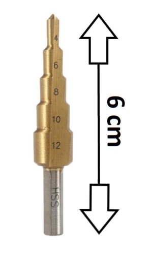 KROKOVÝ KUŽELOVÝ VRTÁK 4 - 12 mm