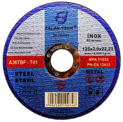 KOVOVÉ REZNÉ KOTOUČE 125x2,0 INOX FT