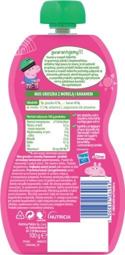 BoboVita Peppa Hruška, banán, marhuľová pena 100 g