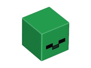 LEGO 19729pb005 Minecraft hlava zombie nová (1g)