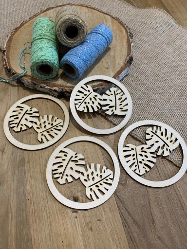 Mini makramé obruče monstera lapač snov 4 ks