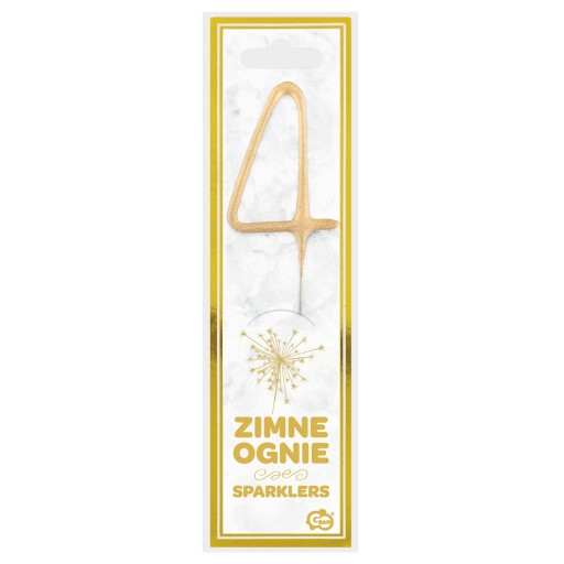 Prskavky Zlaté číslo 4 Narodeniny Silvester 17 cm