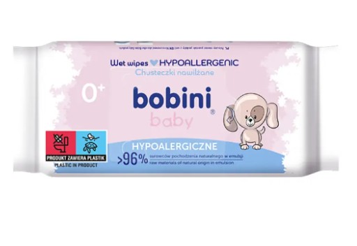 Bobini hypoalergénne vlhčené obrúsky 60 ks.