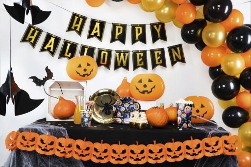 Balónové svietiace tekvicové LED balóny na Halloween, 3 ks.