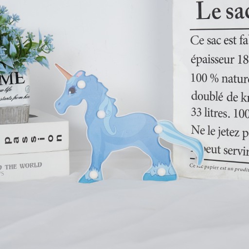 Modrá LED lampa Unicorn VIANOČNÝ darček