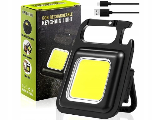 COB LED kľúčenka lampa s magnetom baterka USB otvárač
