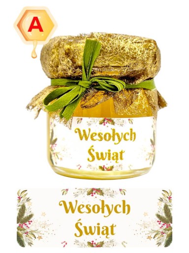 MED VIANOČNÝ 40g Dekorácia + Nálepka VÝBER DIZAJNOV