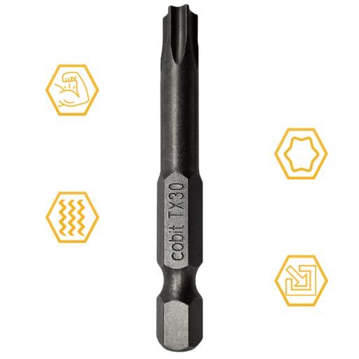 TX30 SKRUTKOVACIE HROTY BIT 50mm STAR TORX TORSION COBIT 1ks