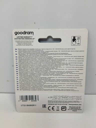 GOODRAM UTS2 64GB USB 2.0 Pendrive čierny