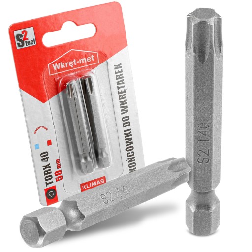 2x dlhé skrutkovacie bity TORX 40 50 mm MAGNETICKÉ HROTY Oceľové hroty