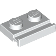 LEGO tanier 1x2 s okrajom biely 32028 - 6 ks