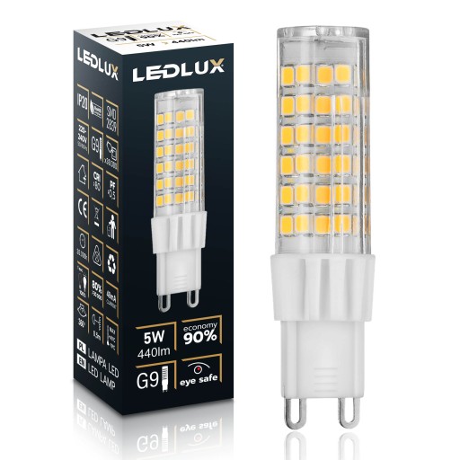G9 LED žiarovka 5W = 55W SMD teplá neutrálna studená Premium LEDLUX nebliká