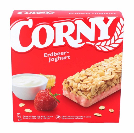 CORNY Jahodová jogurtová energetická tyčinka 6 kusov