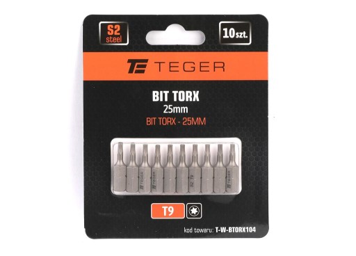 Hrot BIT TORX T9 25mm 10ks. TEGER