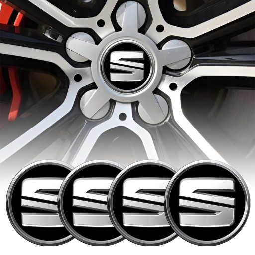 4 Emblémy Krytky ráfikov Kryty kolies Kolieska SEAT SET TOP 56 mm