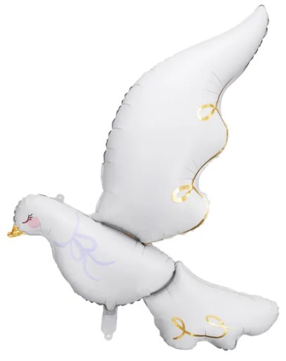 Fóliový balónik Holubica Biela DOVE Svadobný krstný krst 80x100 cm