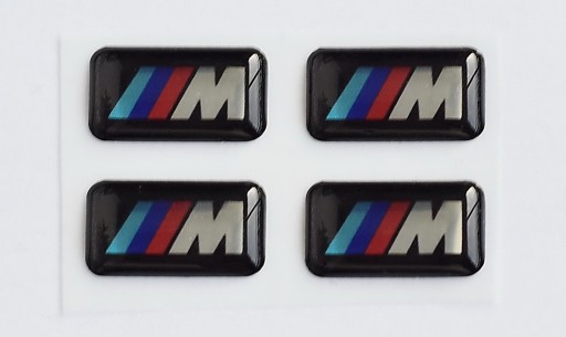 1 ks BMW M-Power chrómová nálepka 3D logo na ráfiky, volant, kokpit 18x10