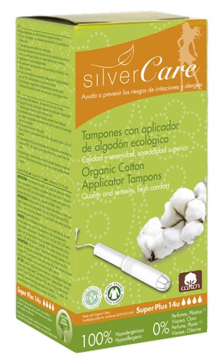 SilverCare 100% BIO tampóny Sup Plus (s aplikáciou) 14 ks