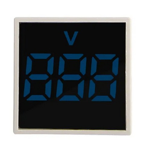 VOLTMETER 20-500VAC Štvorcový 29X29MM PANEL SKRUTKA MODRÁ