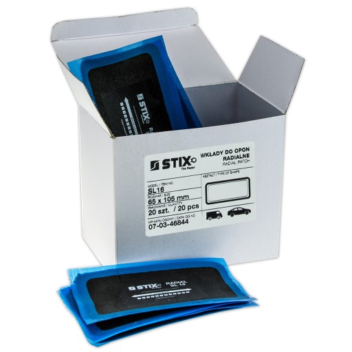 RADIÁLNA VLOŽKA NA OPRAVU PNEUMATÍK ZÁPLATY STR SL16 65X105MM STIX