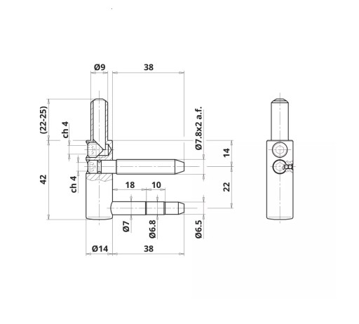 Skrutkovacie pánty Exacta 14 mm pre drevené dvere