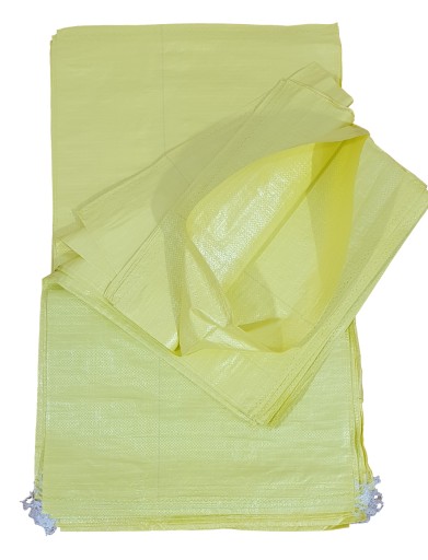 Žlté PP vrecia, 25 kg, pevné, 50x85 cm, na zeleninu, múku, ryžu