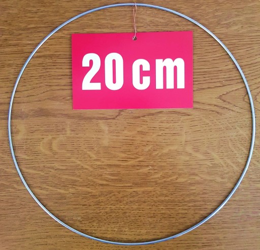 STRIEBORNÝ prsteň/ráfik na lapače snov a makramé, 20 cm