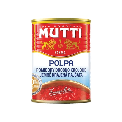 PARADAJKY V KUSOCH Dužina z konzervy Mutti 400g