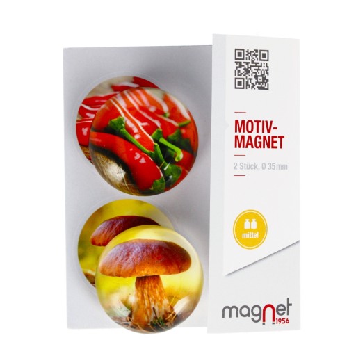 KUCHYNSKÉ MAGNETY na CHLADNIČKU Kapsula paprika/huba 3,5 cm 2 kusy MAGNET