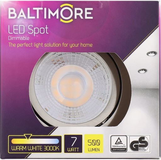 BALTIMORE SILVER LED SVIETIDLO 500LUMEN