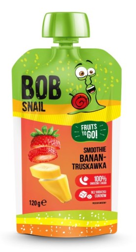 SNAIL Bob Slimák FRUIT MOUSSE banánovo-jahodové smoothie 120 g | SNACK