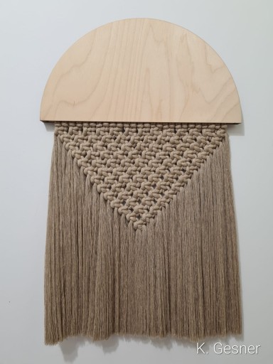 3D polkruhová základňa makramé - 20 cm